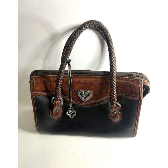 Brighton Black & Brown Crocodile/Alligator Leather Vintage...